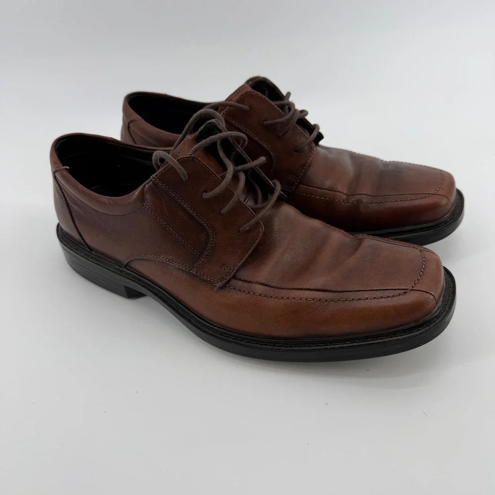 Bostonian Leather Square Toe Lace Up Dress Shoes Mens Size 10.5 M Brown